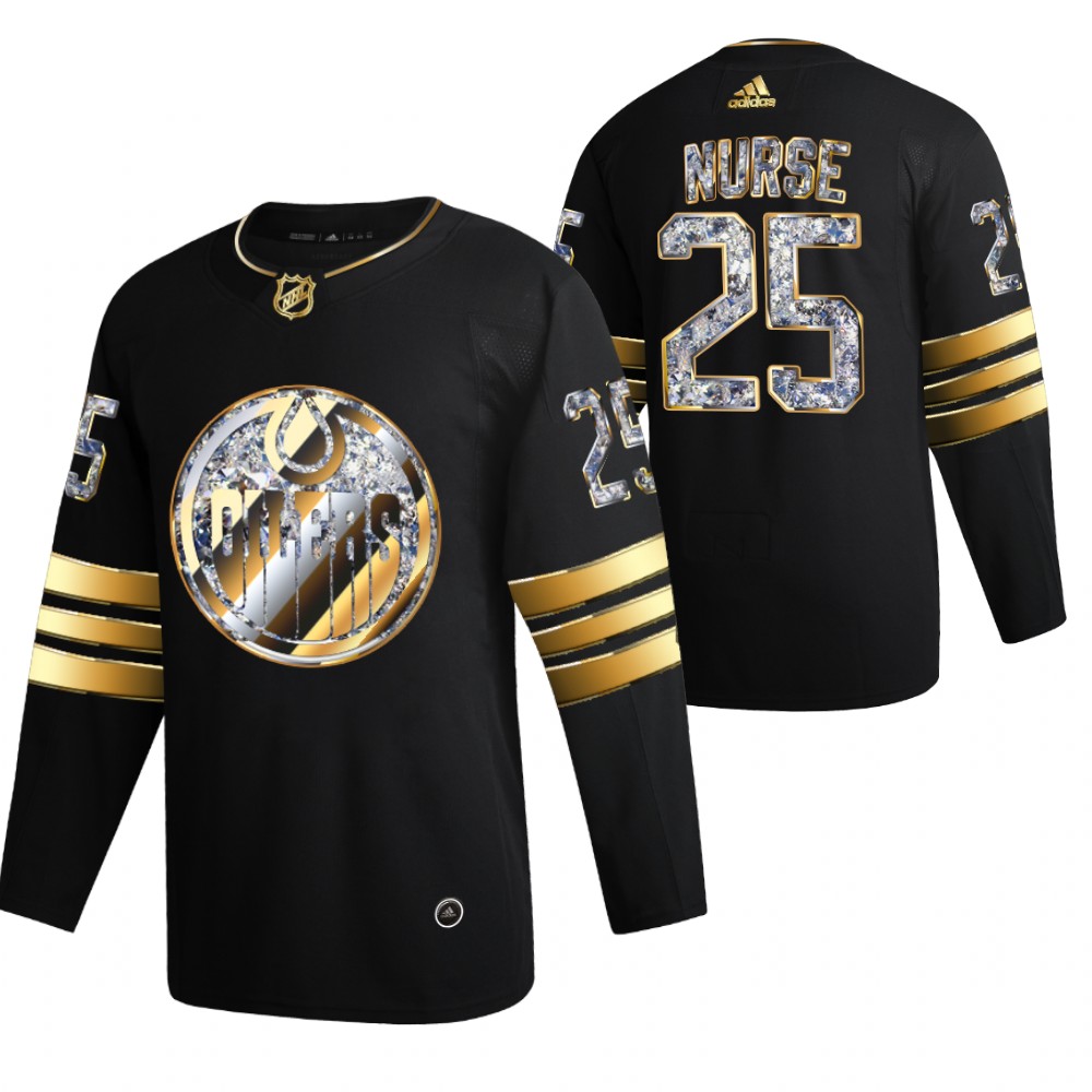 Darnell Nurse Oilers #25 Black Diamond Edition 2022 Stanley Cup Playoffs Jersey