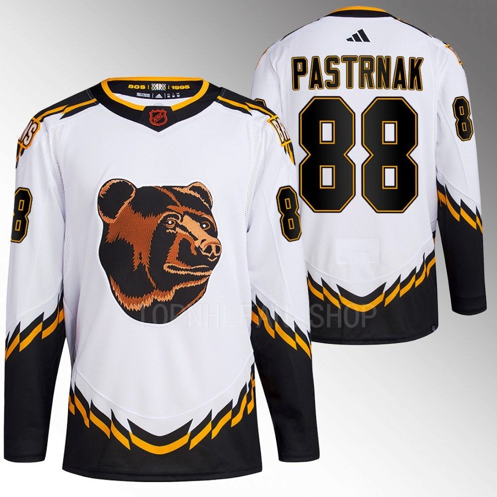 David Pastrnak 2022 Boston Bruins White Reverse Retro 2.0 Authentic Primegreen Jersey Stitched
