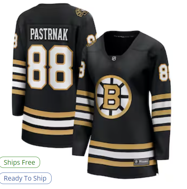 David Pastrnak Boston Bruins Fanatics Women's 100th Anniversary Premier Breakaway Player Jersey - Black
