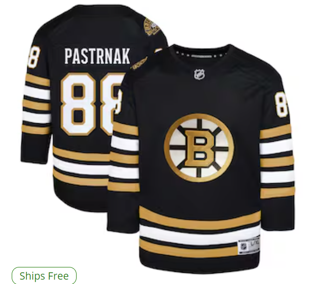 David Pastrnak Boston Bruins Youth Home Premier Player Jersey - Black