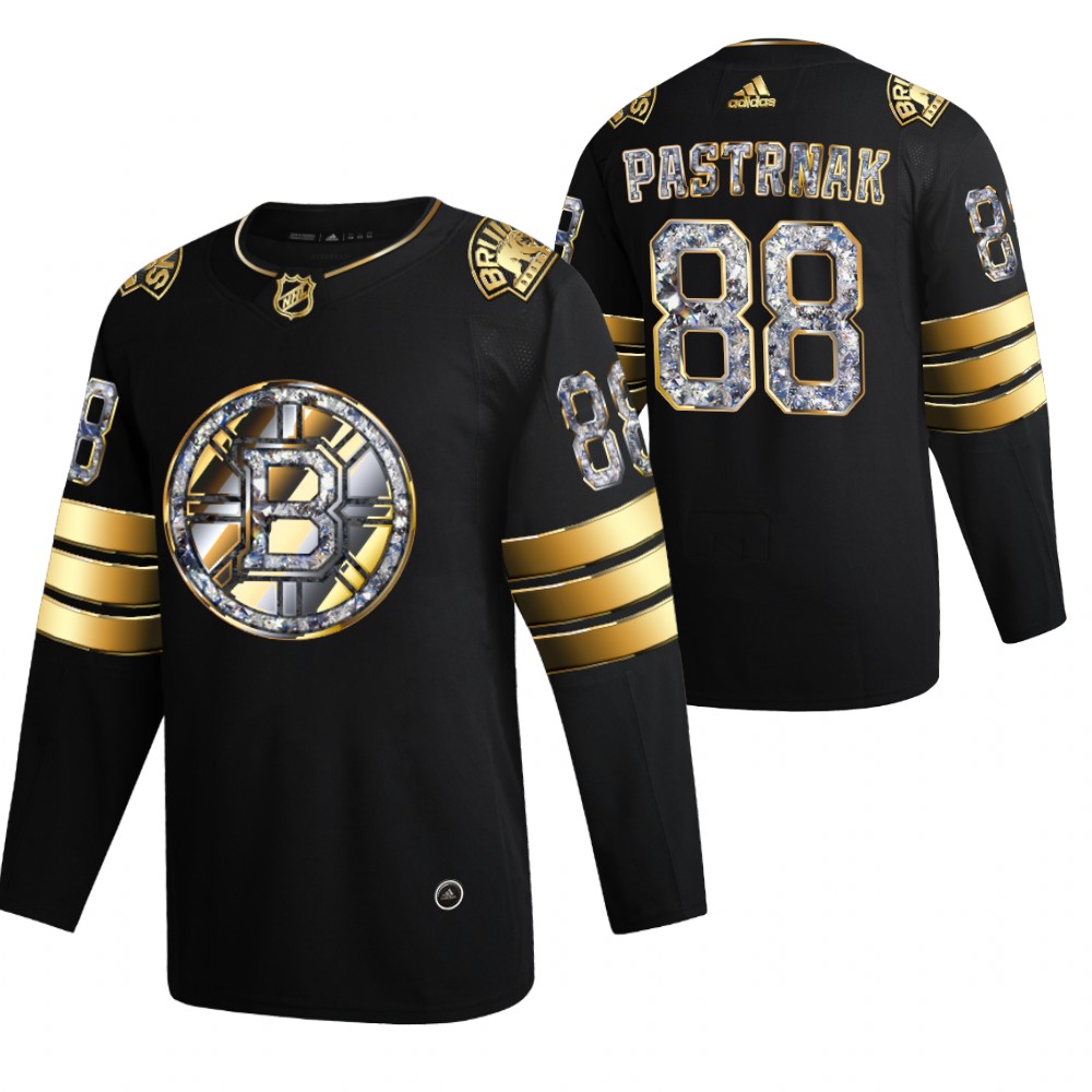 David Pastrnak Bruins #88 Black Diamond Edition 2022 Stanley Cup Playoffs Jersey Stitched