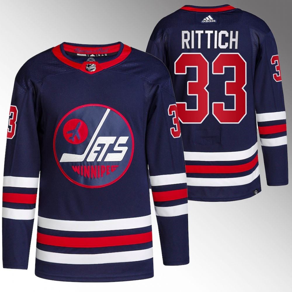 David Rittich 2022-23 Winnipeg Jets Navy Authentic Primegreen Alternate Jersey