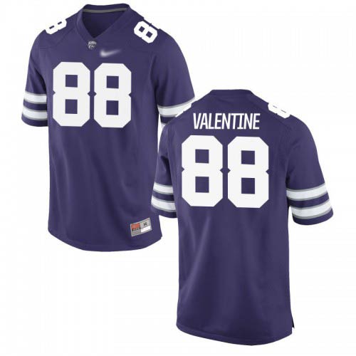 Dayton Valentine Kansas State Wildcats Men's Jersey - #88 NCAA Purple Game