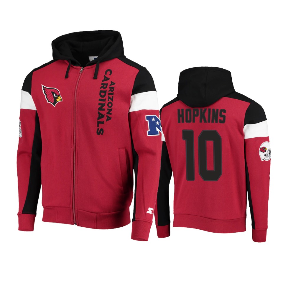 DeAndre Hopkins Cardinals Cardinal Black Extreme Throwback Full-Zip Hoodie
