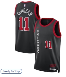 DeMar DeRozan Chicago Bulls Nike Unisex 2023   24 Swingman Jersey - Black - City Edition