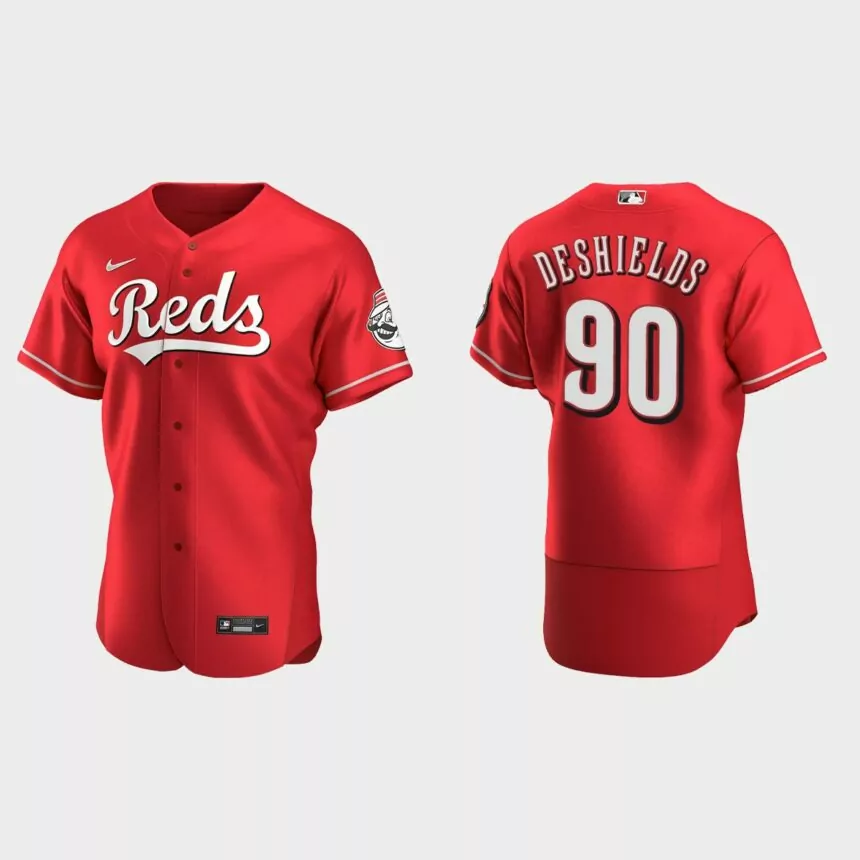 Delino DeShields #90 Cincinnati Reds Authentic Jersey – Scarlet