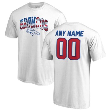 Denver Broncos NFL Pro Line By Fanatics Branded Any Name & Number Banner Wave T-Shirt White