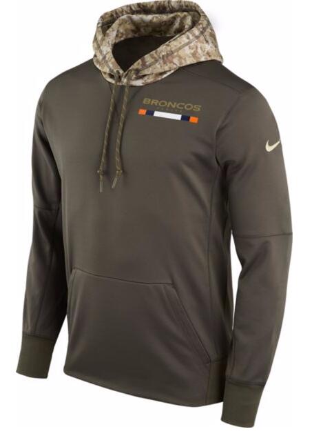 Denver Broncos Nike Salute To Service Sideline Therma Pullover Hoodie Olive