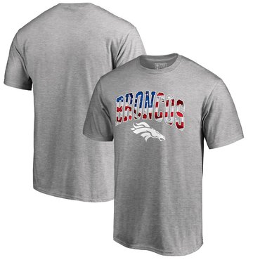 Denver Broncos Pro Line By Fanatics Branded Big & Tall Banner Wave T-Shirt Heathered Gray