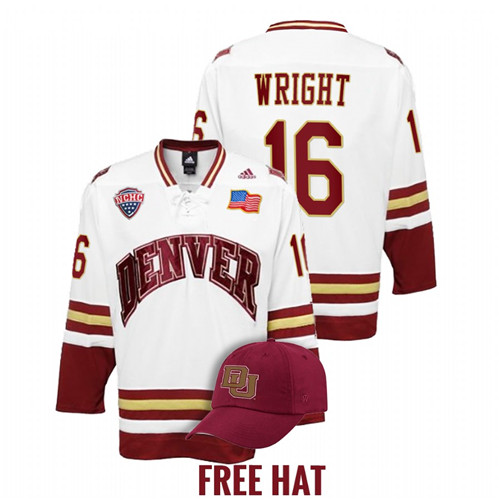Denver Pioneers Cameron Wright 2022 NCAA Regional Finals White Jersey
