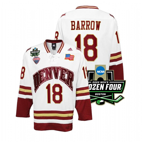 Denver Pioneers Ryan Barrow 2022 Frozen Four Hockey Jersey White