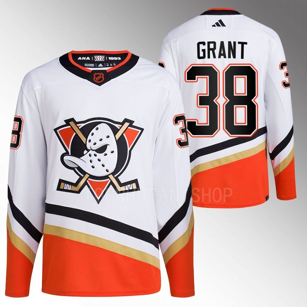 Derek Grant Anaheim Ducks Reverse Retro 2.0 Authentic Primegreen White 2022 Jersey