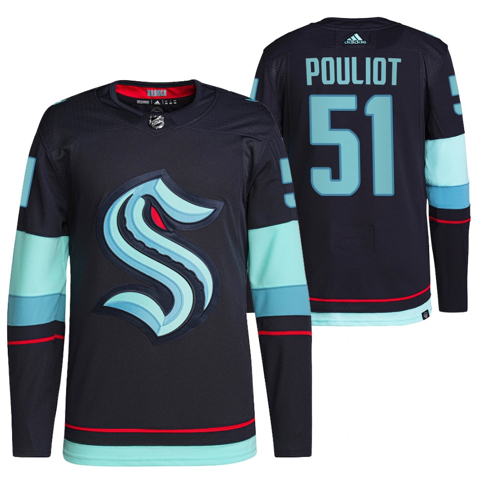 Derrick Pouliot Seattle Kraken Navy Home Primegreen Authentic Pro Jersey