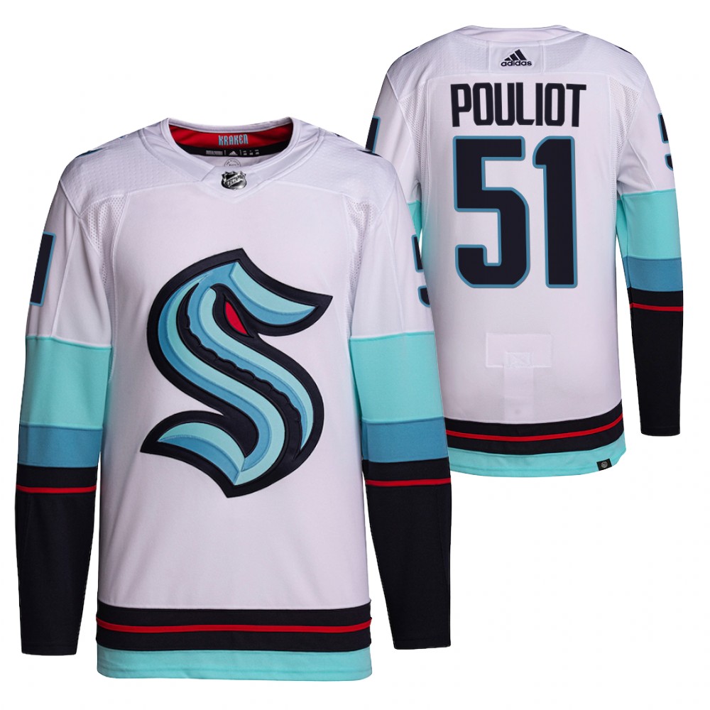 Derrick Pouliot Seattle Kraken White Away Primegreen Authentic Pro Jersey