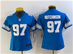 Detroit Lions #97 Aidan Hutchinson Women's 2024 Blue Vapor F.U.S.E. Limited Jersey