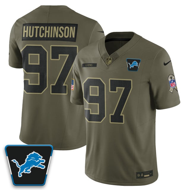 Detroit Lions 2025 Salute to Service Limited Jersey #97 Aidan Hutchinson