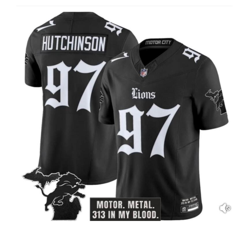 Detroit Lions Aidan Hutchinson Nike Black Game Jersey