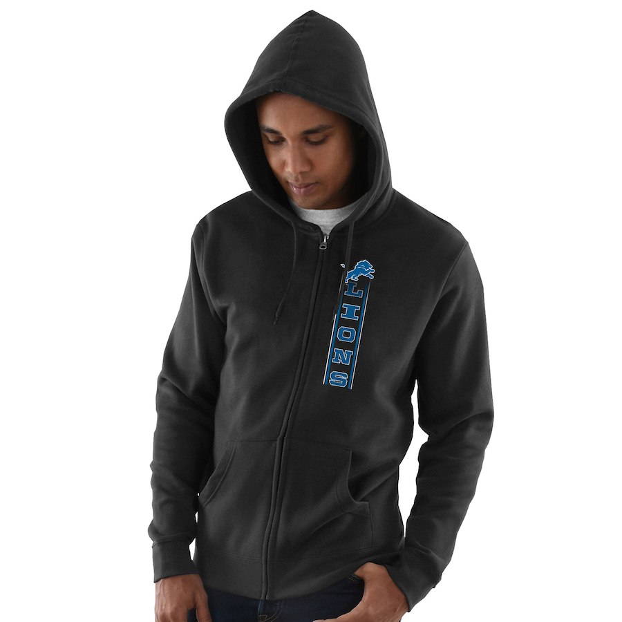 Detroit Lions Hook And Ladder Full Zip Hoodie Black