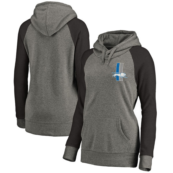 Detroit Lions NFL Pro Line By Fanatics Branded Women's Plus Sizes Vintage Lounge Pullover Hoodie Heathered Gray