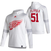 Detroit Red Wings #51 Valtteri Filppula Adidas Reverse Retro Pullover Hoodie White