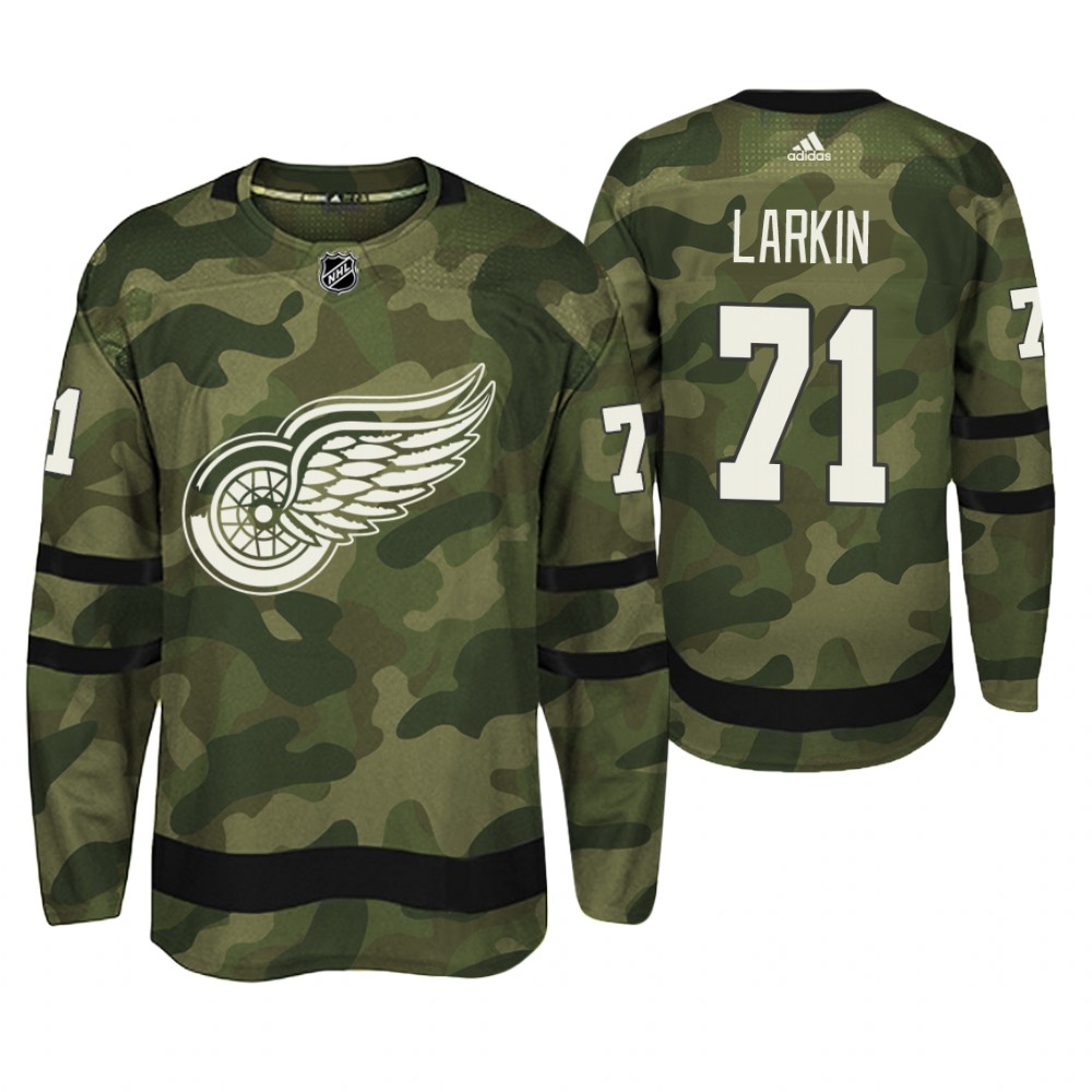 Detroit Red Wings Dylan Larkin Camo Armed Special Forces Player Jersey