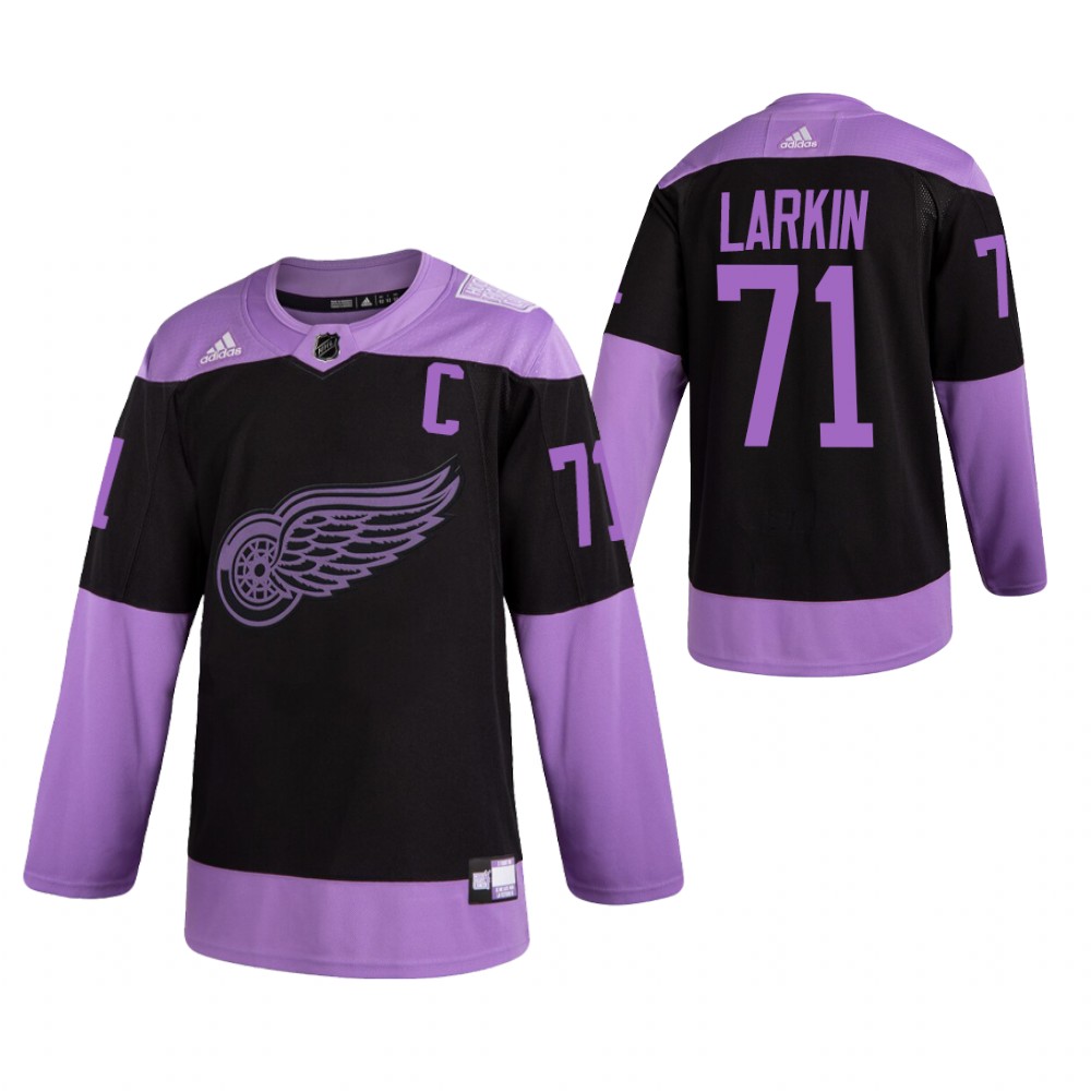 Detroit Red Wings HockeyFightsCancer Dylan Larkin Purple Jersey Authentic