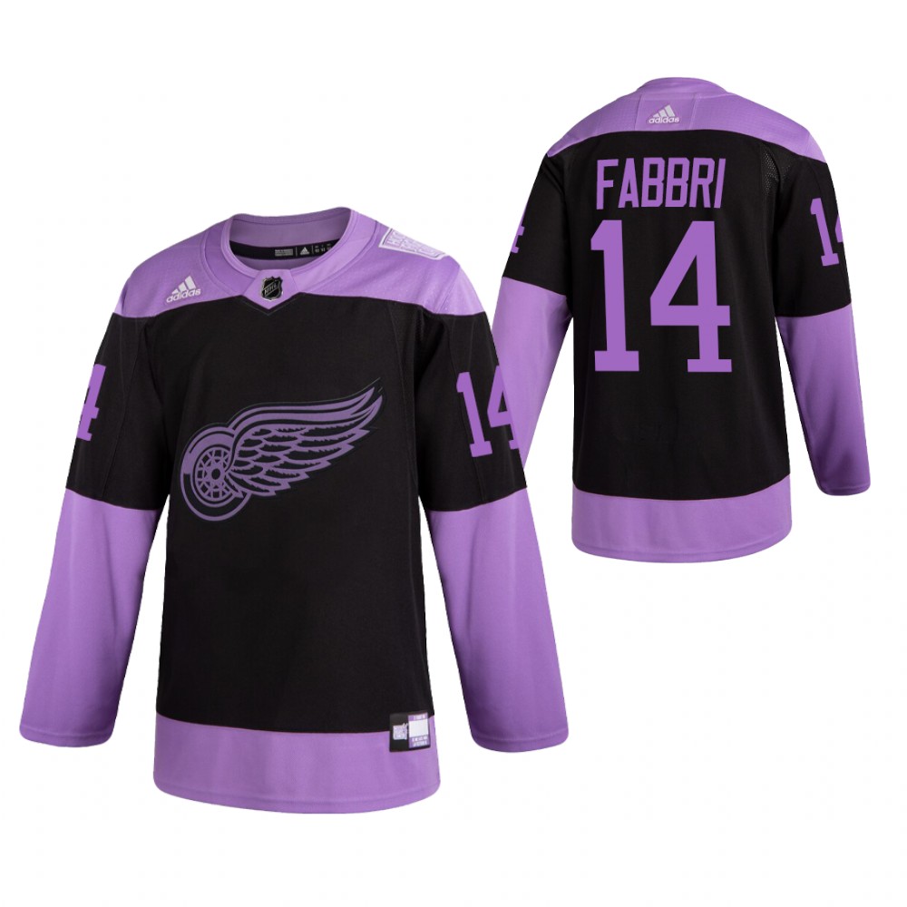 Detroit Red Wings HockeyFightsCancer Robby Fabbri Purple Jersey Authentic