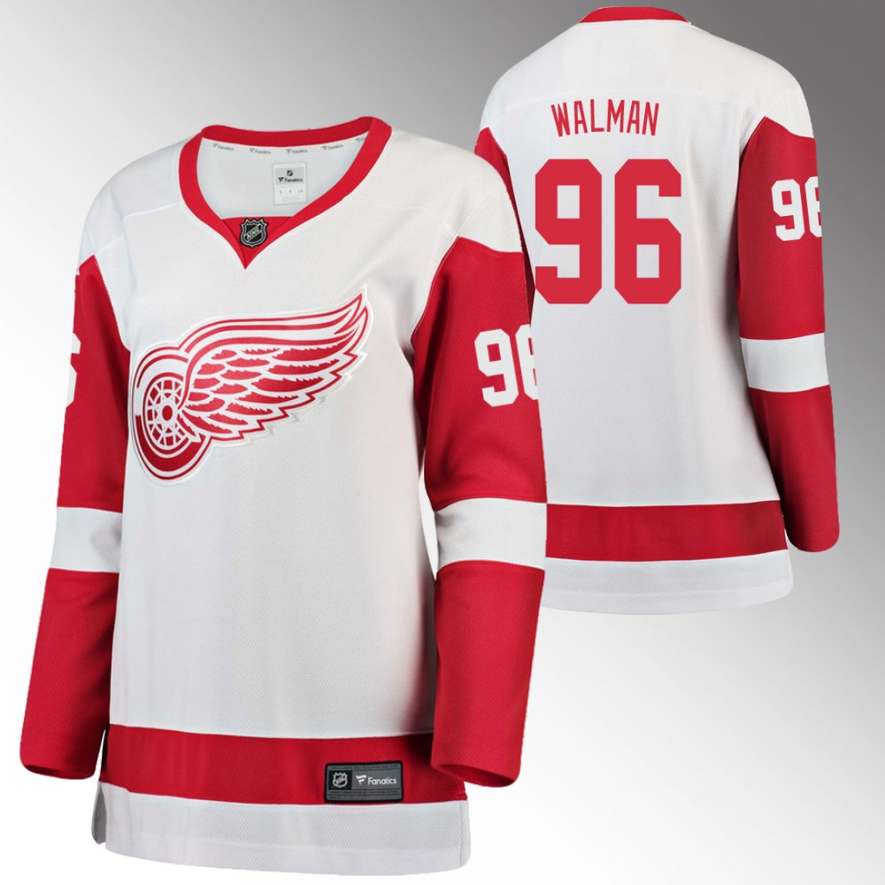 Detroit Red Wings Jake Walman Women White Away Jersey