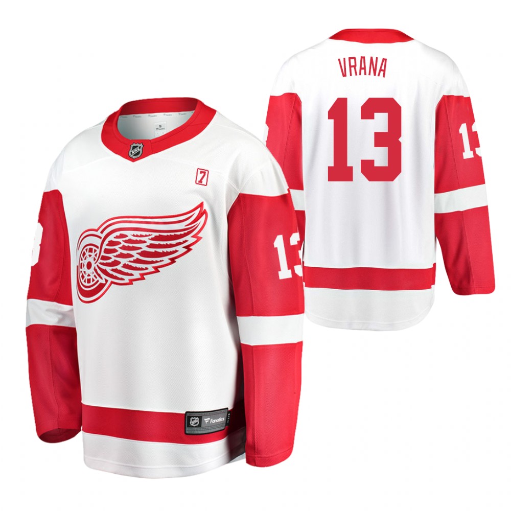 Detroit Red Wings Jakub Vrana White Away 2021 Jersey