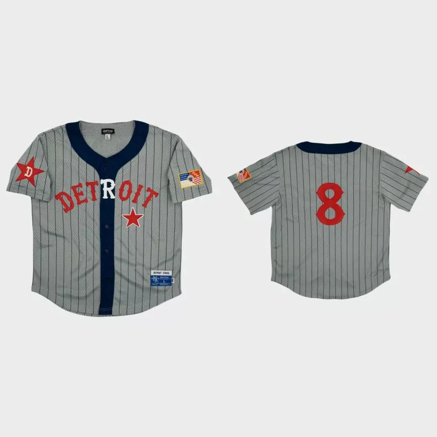 Detroit Stars #8 Rings & Crwns Mesh Replica Jersey – Gray.jpg