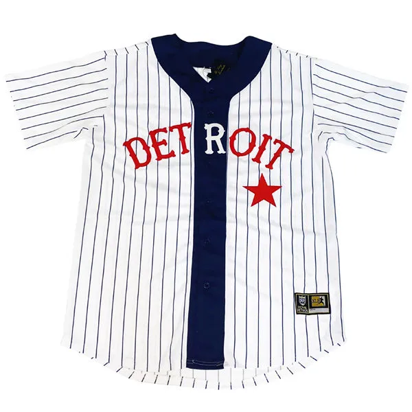 Detroit Stars Blank White Pinstripe Cheap Stitched NLB Jersey 