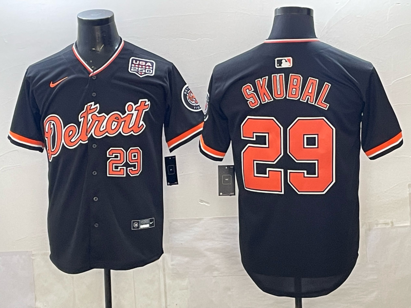 Detroit Tigers #29 skubal with usa patch