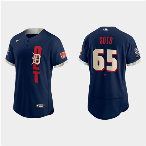 Detroit Tigers #65 Gregory Soto 2021 Mlb All Star Game Authentic Navy Jersey