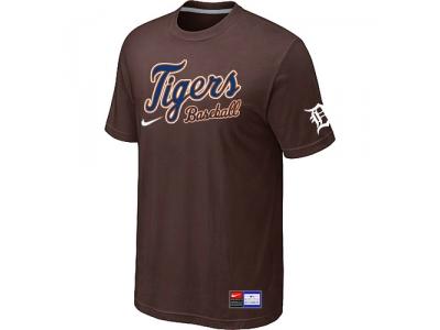 Detroit Tigers Brown NEW Short Sleeve Practice T-Shirt