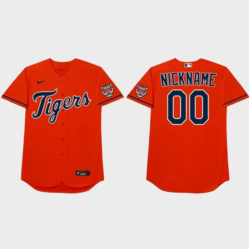 Detroit Tigers Custom 2021 Players’ Weekend Nickname Jersey – Orange.jpg