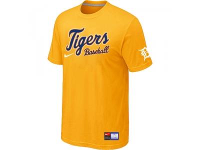 Detroit Tigers Yellow NEW Short Sleeve Practice T-Shirt