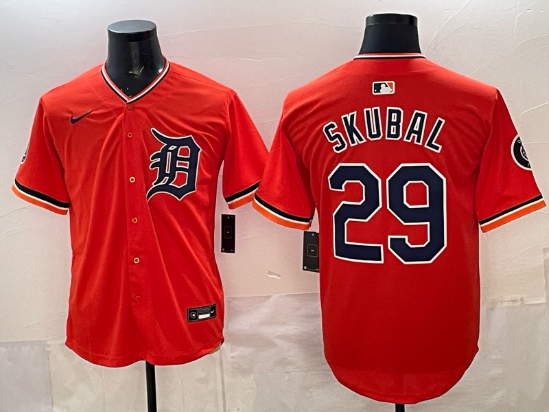Detroit Tigers orange #29 skubal