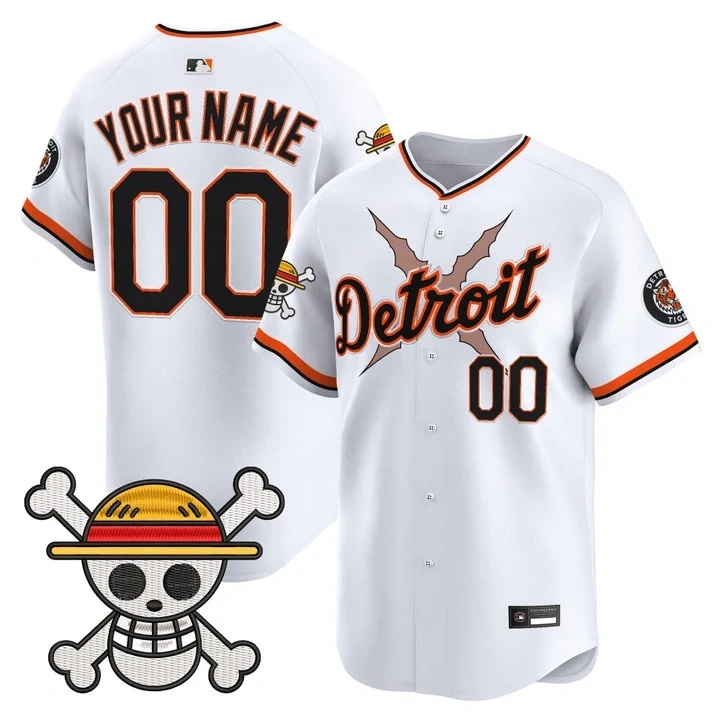 Detroit Tigers x One Piece Vapor Premier Limited Custom Jersey WHITE