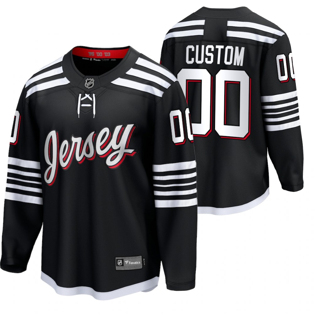 Devils #00 Custom Black 2022 Alternate Jersey