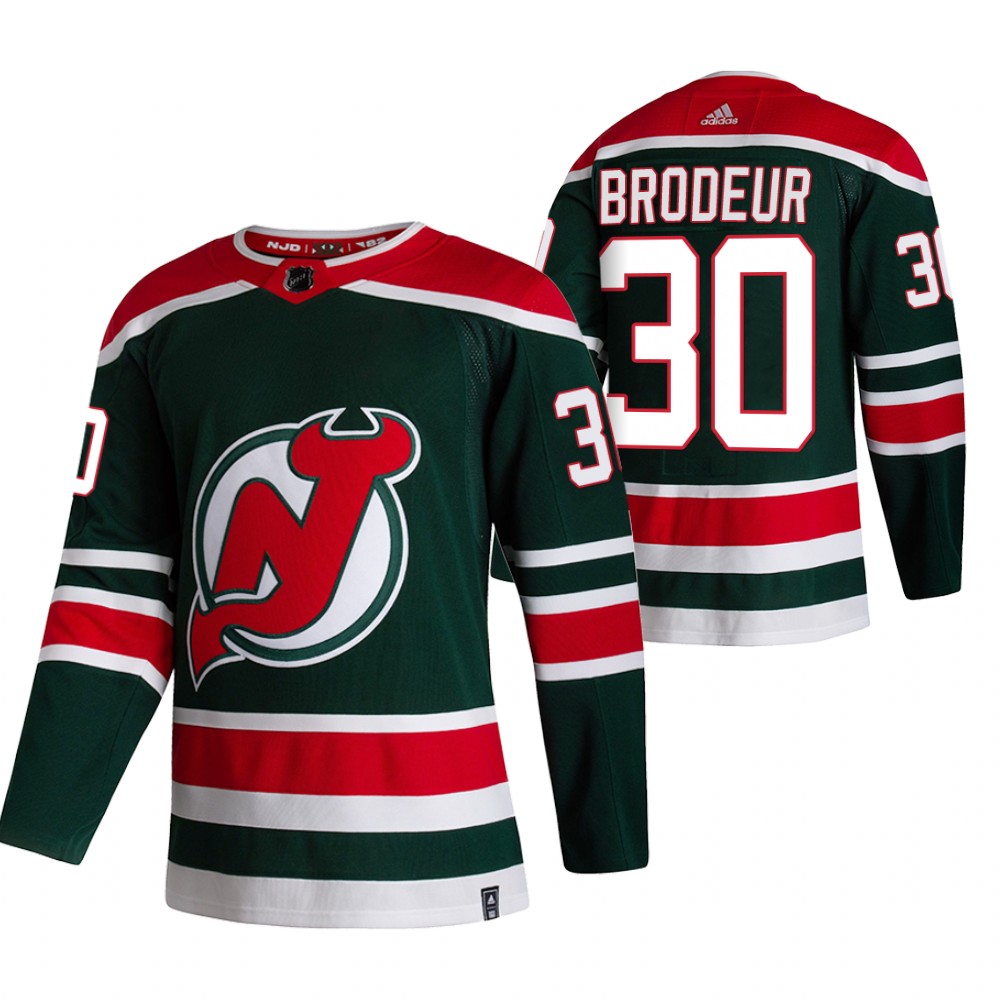 Devils 2021 Reverse Retro #30 Martin Brodeur Green Jersey Special Edition Authentic