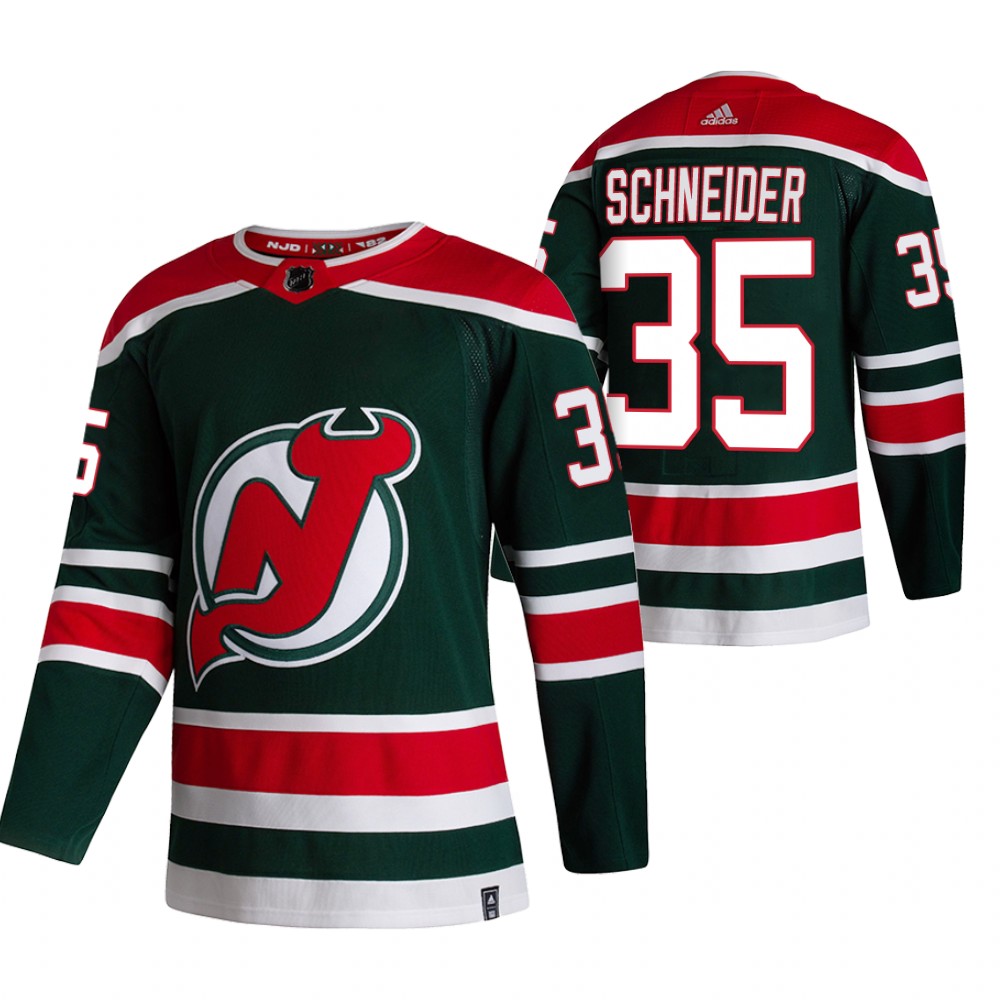 Devils 2021 Reverse Retro #35 cory schneider Green Jersey Special Edition Authentic