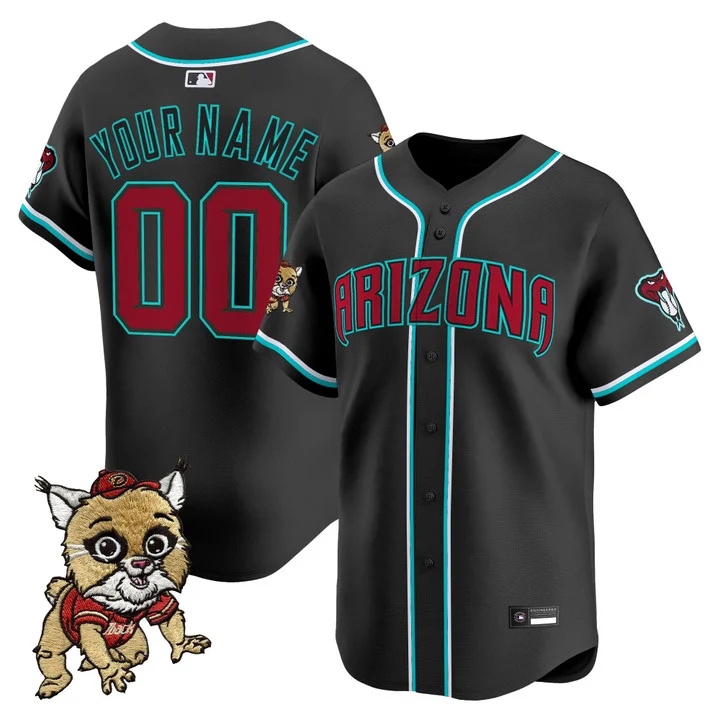 Diamondbacks Baxter The Bobcat Patch Vapor Premier Limited Custom Jersey BLACK