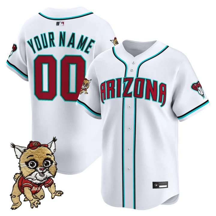 Diamondbacks Baxter The Bobcat Patch Vapor Premier Limited Custom Jersey WHITE