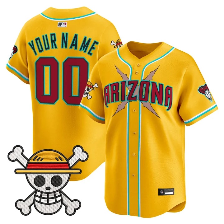 Diamondbacks x One Piece Vapor Premier Limited Custom Jersey gold