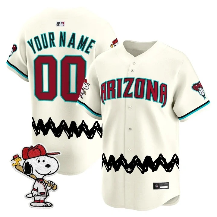 Diamondbacks x Peanuts Vapor Premier Limited Custom Jersey CREAM