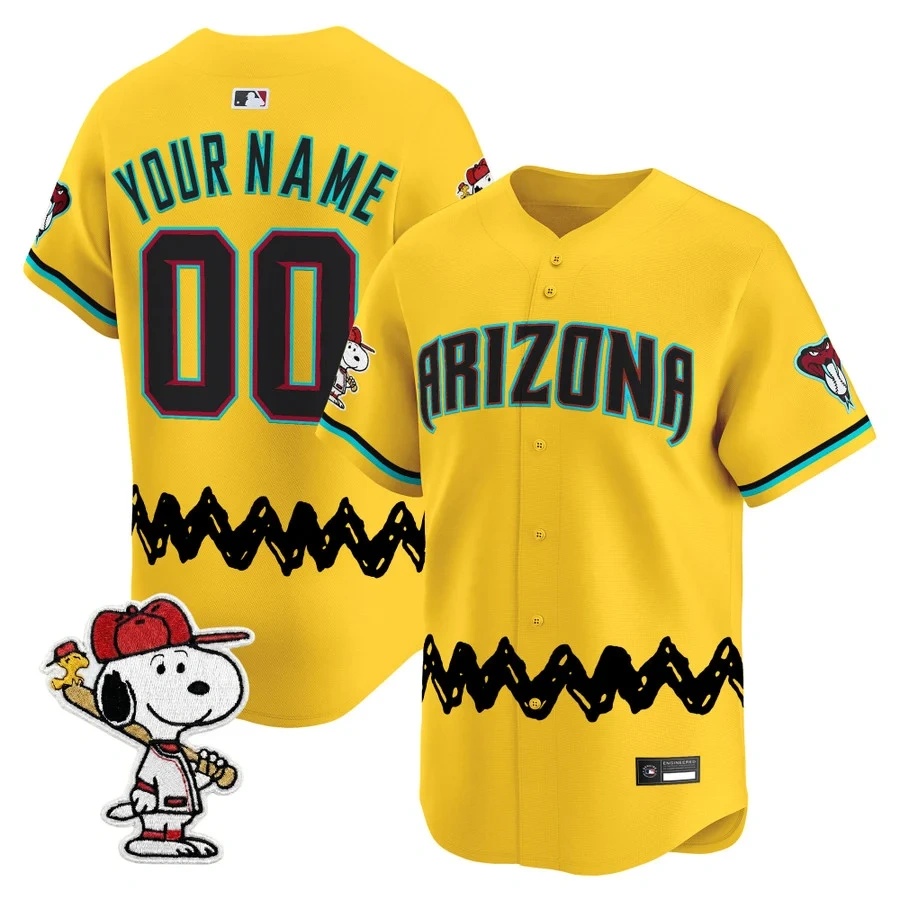 Diamondbacks x Peanuts Vapor Premier Limited Custom Jersey GOLD