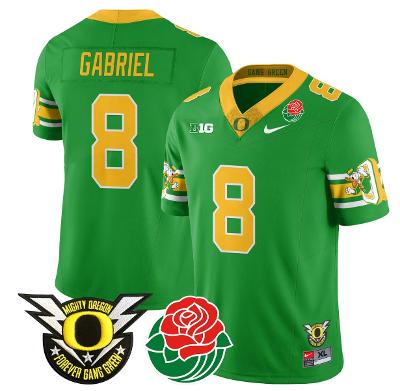 Dillon Gabriel Jersey #8 Oregon Ducks 2024 Rose Bowl Patch Football Green