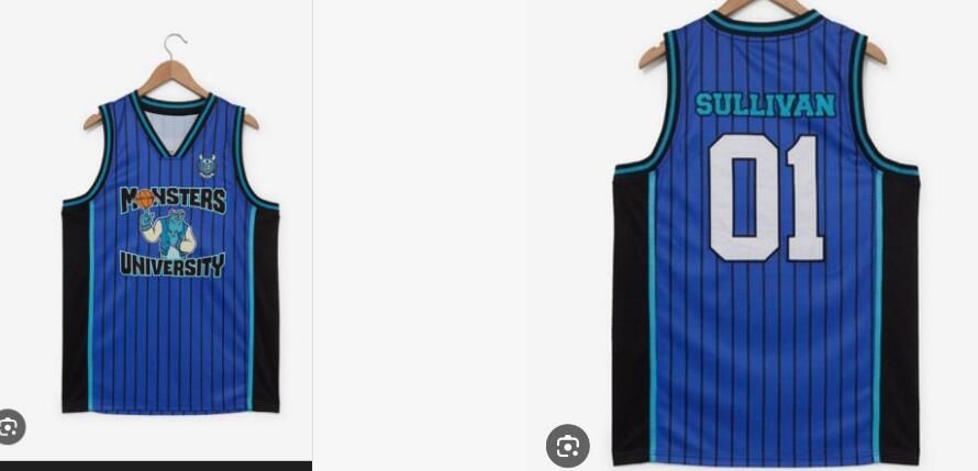 Disney Pixar monsters university sulley striped basketball jersey