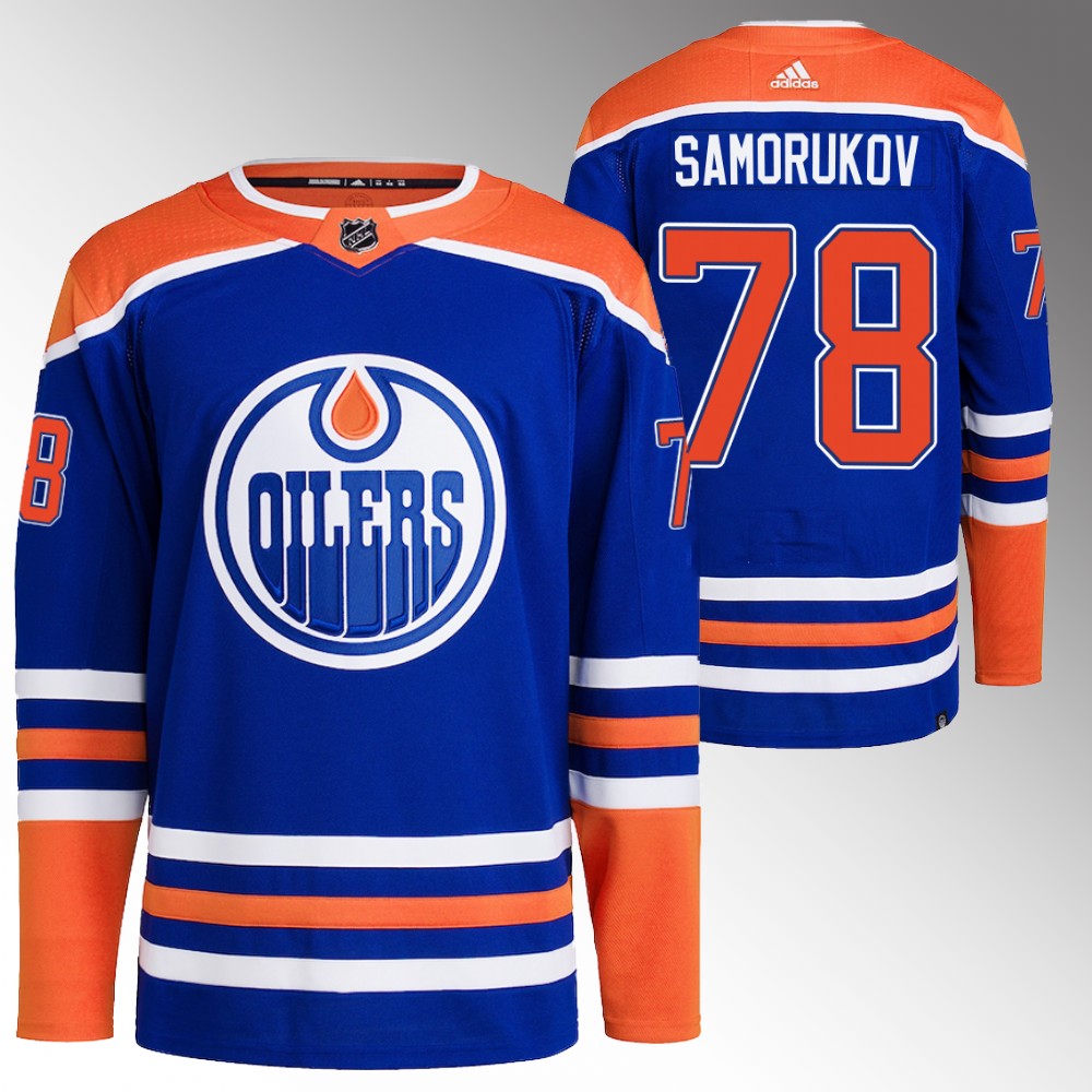 Dmitri Samorukov Edmonton Oilers Royal Authentic Home Primegreen Jersey