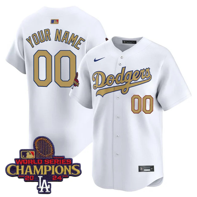 Dodgers 2025 Gold Vapor Premier Limited Custom Jersey.webp
